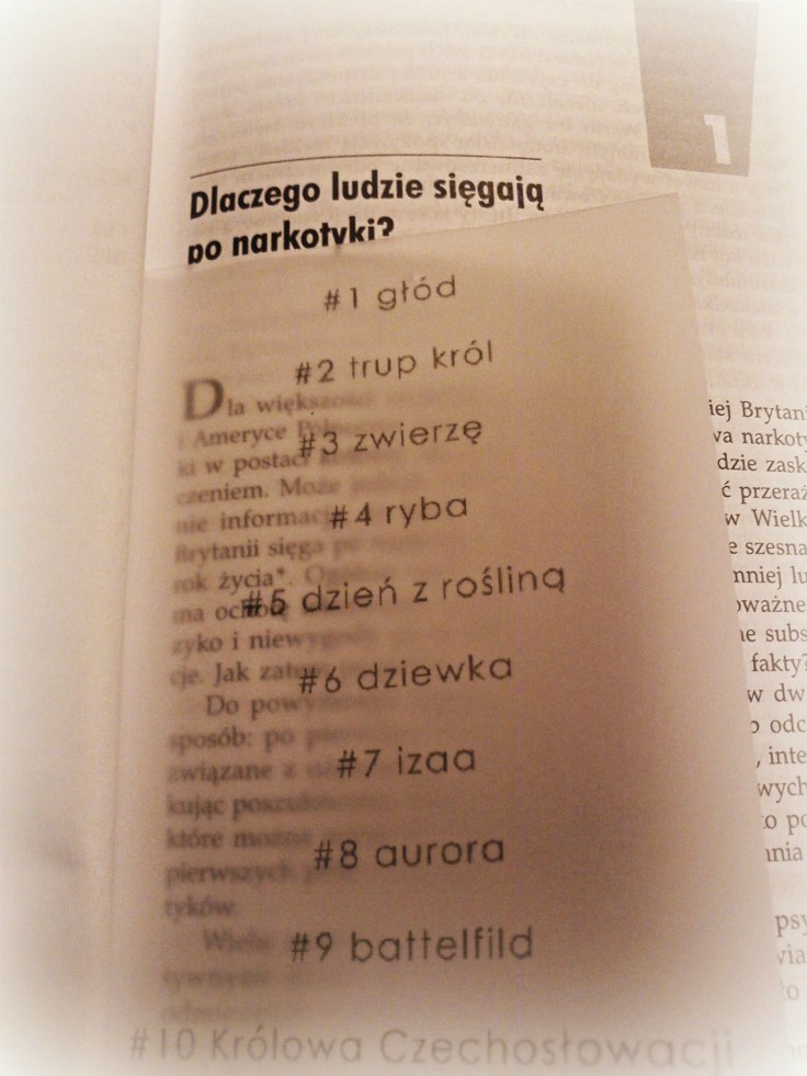 Przejrzysty spis utworów Królowej Czechosłowacji sprawdza się jako zakładka do książki...