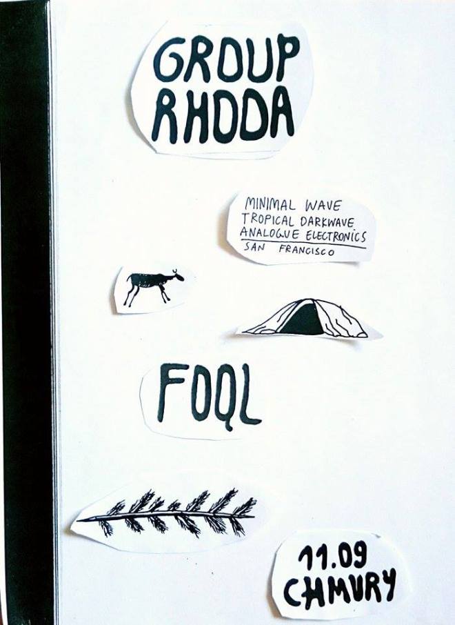 Group Rhoda i FOQL - koncert w klubie Chmury (plakat wydarzenia) / autor: uabbs.tumblr.com