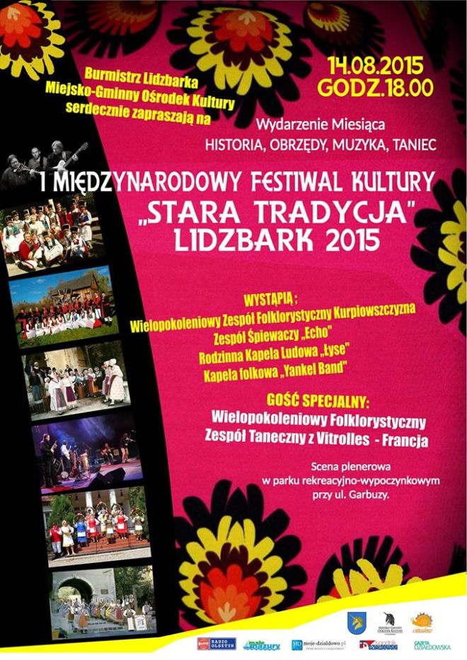 I Międzynarodowy Festiwal Kultury Stara Tradycja Lidzbark 2015 (plakat wydarzenia)