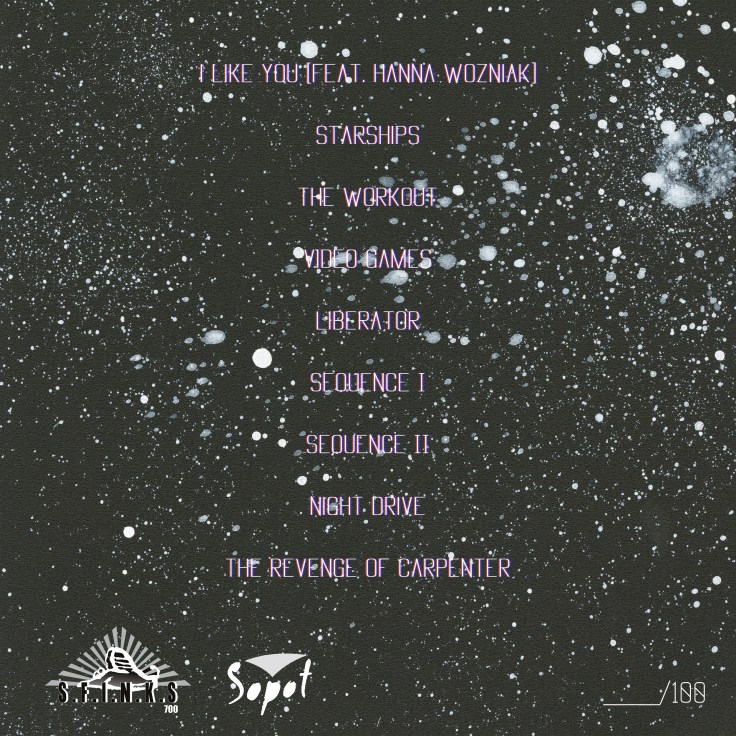 Nightrun87: Starships (okładka płyty z tracklistą)