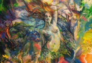 Dominika Daszewska: "Dzikość" (akryl / 100x70 / 2016 / źródło: Facebook)