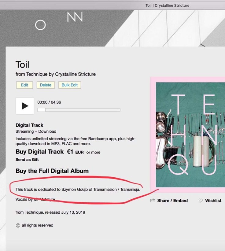 Crystalline Stricture - Toil (źródło: Bandcamp)